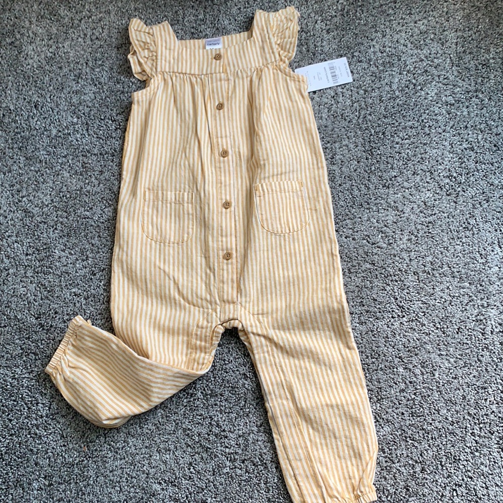 NWT carters mustard and cream romper